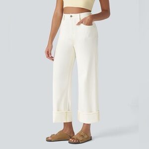 HALARA Flex Denim Roll Hem Off White Jeans Women's S , M  NWT